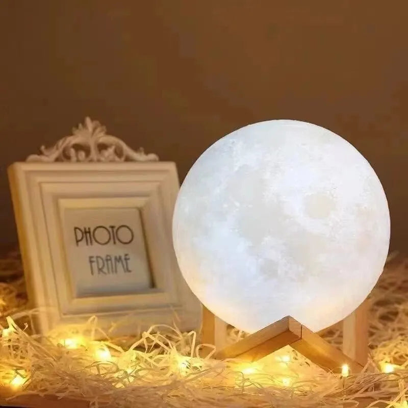 Lámpara Luna LED – Luz Nocturna Decorativa para Habitación